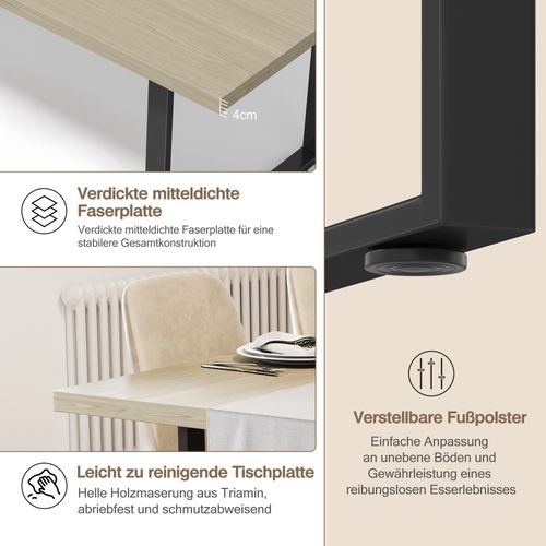 Table à Manger Industrielle 160×80 Cm Pour 6–8 Personnes