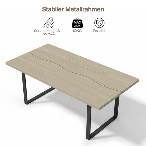 Table à Manger Industrielle 160×80 Cm Pour 6–8 Personnes
