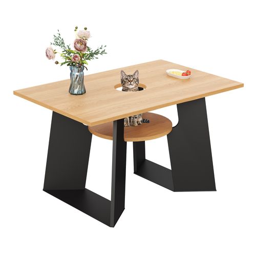 Table à Manger 130×85 Cm Pour 6 Pers. Avec Espace Pour Animaux