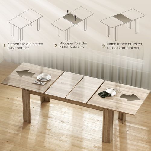 Table à Manger Extensible 180-260 Cm Pour 6-10 Personnes En Bois