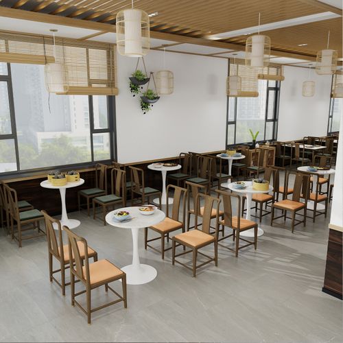 Table Ronde 70 Cm Style Mid-century Blanche Marbrée Pour 2-4 Personnes