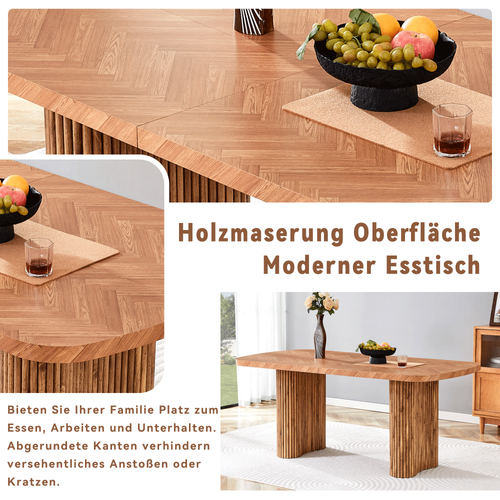 Table à Manger 180x90 Cm Bois Noyer Pieds En Arc Design Moderne