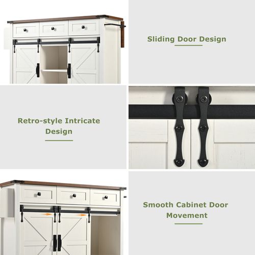 Desserte De Cuisine Blanc Avec Plateau Extensible, Chariot De Service à Roulettes 140 Cm