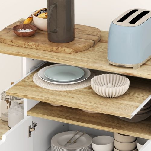 Desserte Roulante Blanche Avec Plan De Travail Et Rangements Modulables