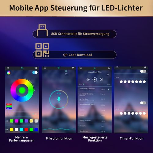 Haut Meuble De Rangement 120x40x180cm LED Avec 4 Portes Et 3 Tiroirs, Bois