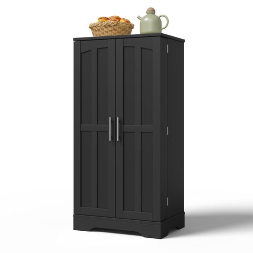 Buffet Noire 120×60×40 cm Avec LED Sensorielle Et Étagères Modulables