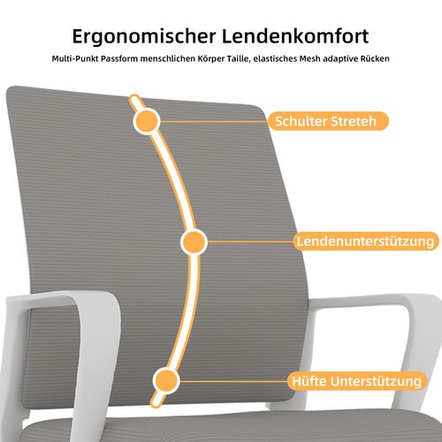 Fauteuil De Bureau Moderne Grise Avec Dossier En Maille Respirante Et Cadre Métallique