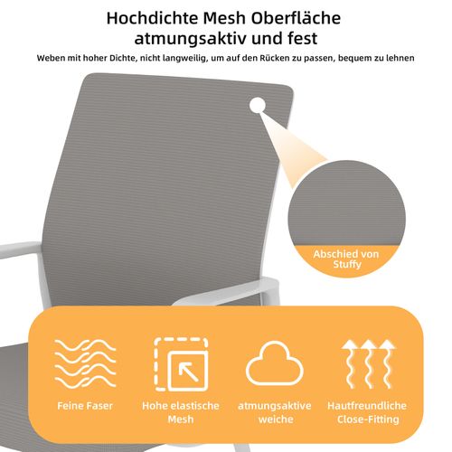 Fauteuil De Bureau Moderne Grise Avec Dossier En Maille Respirante Et Cadre Métallique