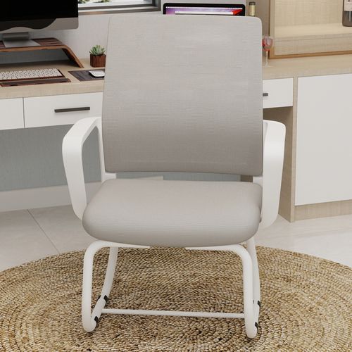 Fauteuil De Bureau Moderne Grise Avec Dossier En Maille Respirante Et Cadre Métallique
