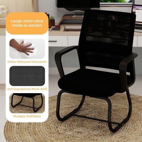 Fauteuil De Bureau Moderne Noire Avec Dossier En Maille Respirante Et Cadre Métallique