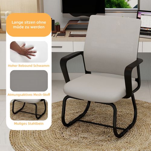 Fauteuil De Bureau Moderne Gris Et Noir Avec Dossier Respirant Et Cadre Métallique