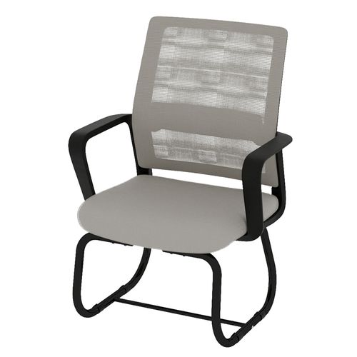 Fauteuil De Bureau Moderne Gris Et Noir Avec Dossier Respirant Et Cadre Métallique