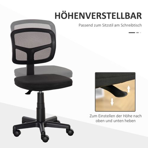 Chaise De Bureau Ergonomique Sans Accoudoirs, Réglable En Hauteur, Design Compact