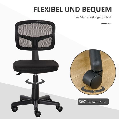 Chaise De Bureau Ergonomique Sans Accoudoirs, Réglable En Hauteur, Design Compact