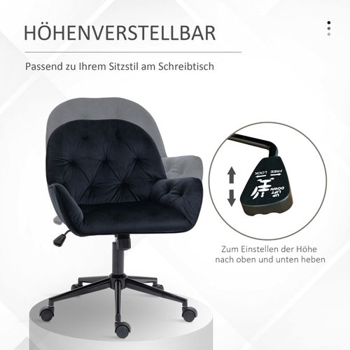 Chaise De Bureau Pivotant En Velours, Réglable En Hauteur, Style Moderne