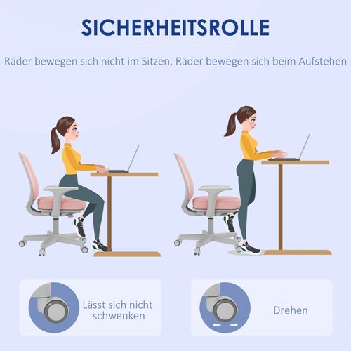 Chaise De Bureau Ergonomique Pivotante, Hauteur Réglable, Dossier En Mesh, Rose