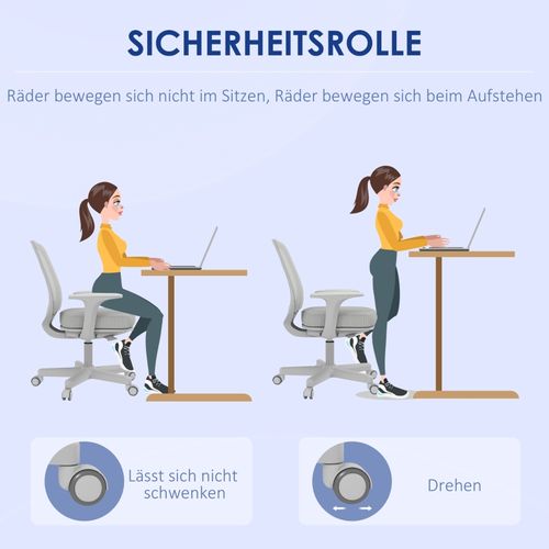 Chaise De Bureau Ergonomique Pivotante, Hauteur Réglable, Dossier En Mesh, Gris