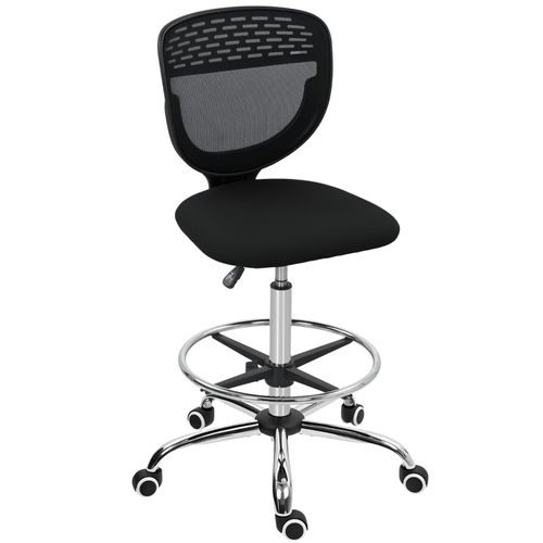 Chaise De Bureau Haut Ergonomique Noir, Réglable, Assise Et Dossier Confort