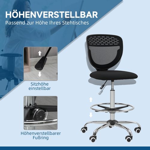 Chaise De Bureau Haut Ergonomique Noir, Réglable, Assise Et Dossier Confort
