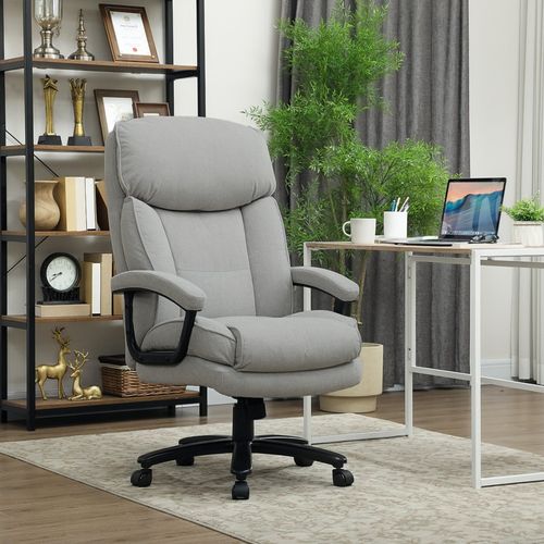 Fauteuil De Bureau Haut Gris Clair, Robuste, 200 Kg, Assise Et Dossier Confortables