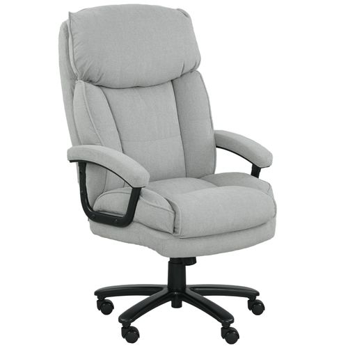Fauteuil De Bureau Haut Gris Clair, Robuste, 200 Kg, Assise Et Dossier Confortables