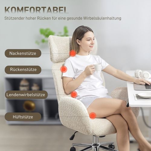 Chaise De Bureau Ergonomique Gris Et Blanc Avec Appui-tête Réglable Et Bascule