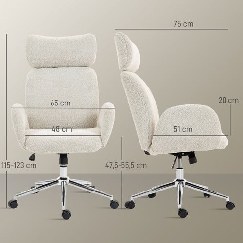 Chaise De Bureau Ergonomique Gris Et Blanc Avec Appui-tête Réglable Et Bascule
