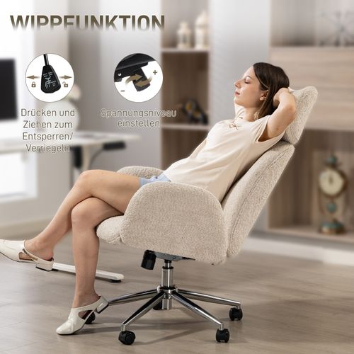 Chaise De Bureau Ergonomique Gris Et Blanc Avec Appui-tête Réglable Et Bascule