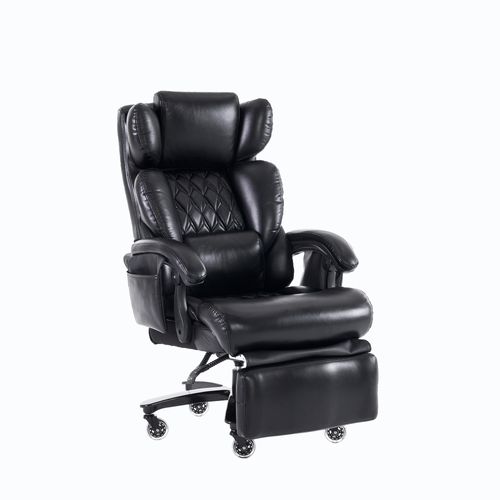Fauteuil De Bureau Ergonomique Noir Avec Massage, Chauffage Et Repose-pieds