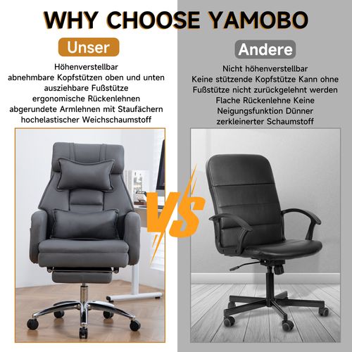 Fauteuil De Bureau Ergonomique Gris Foncé En Cuir Technologie, Repose-pieds Et Dossier Inclinable