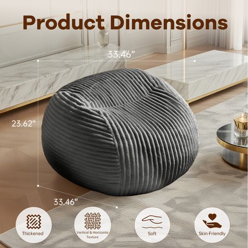 Pouf Gris Haut De Gamme En Mousse Mémoire, Fauteuil Cosy Pour Lecture Et Détente