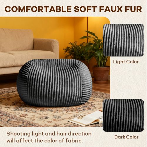 Pouf Gris Haut De Gamme En Mousse Mémoire, Fauteuil Cosy Pour Lecture Et Détente