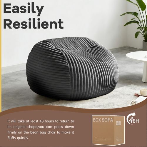 Pouf Gris Haut De Gamme En Mousse Mémoire, Fauteuil Cosy Pour Lecture Et Détente