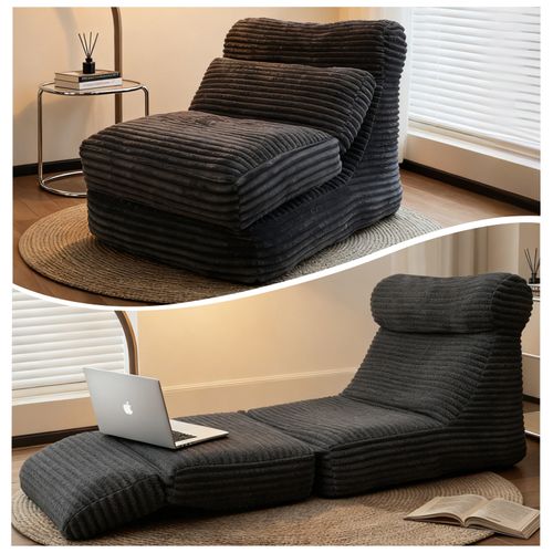 Chauffeuse Modulable 2-en-1 Avec Repose-pieds, Fauteuil Convertible En Lit De Détente