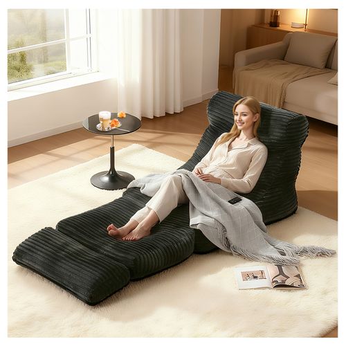 Chauffeuse Modulable 2-en-1 Avec Repose-pieds, Fauteuil Convertible En Lit De Détente