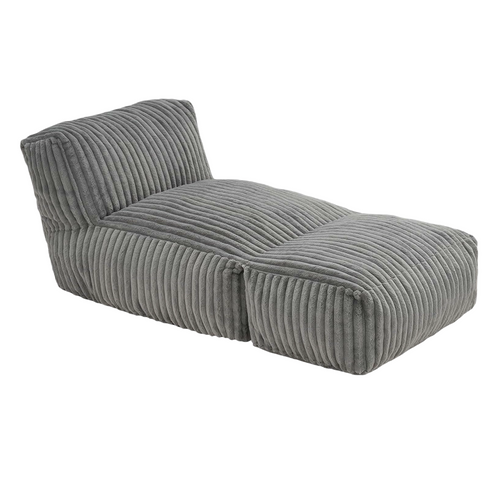 Chauffeuse De Sol Modulable Convertible En Lit, Velours Côtelé Gris Clair
