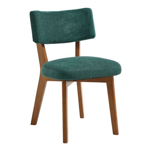 Lot De 2 Chaises De Salle à Manger Mid-century Avec Assise Tissu Rembourrée, Vert