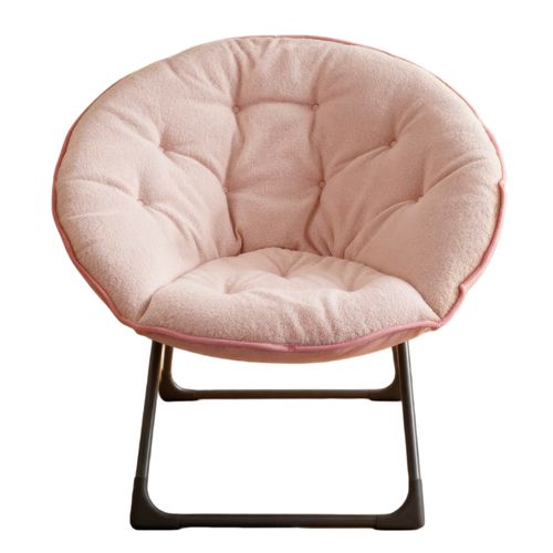 Fauteuil Pliant En Laine D’agneau, Confortable Et Portable, Idéal Pour Chambre Et Extérieur, Rose