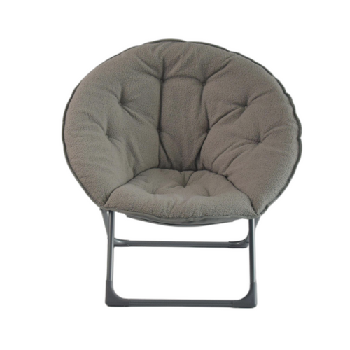 Fauteuil Pliant En Laine D’agneau, Confortable Et Portable, Idéal Pour Chambre Et Extérieur, Gris