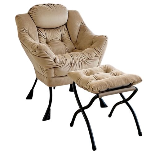 Fauteuil Relax Avec Repose-pieds Et Poche Latérale, Confortable Pour Salon Et Bureau, Kaki