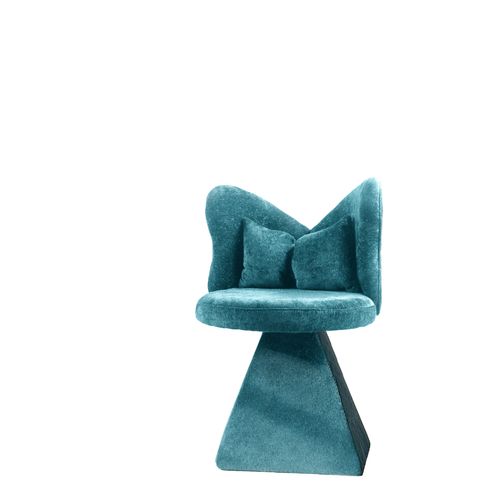 Chaise Pivotante En Velours Chenille Bleue, Fauteuil Polyvalent Pour Salon Et Bureau