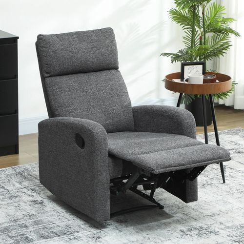 Fauteuil Relax Inclinable Avec Repose-jambes Ajustable, Assise En Tissu Gris