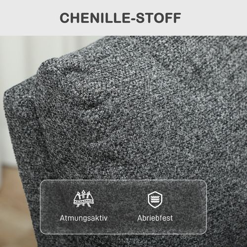 Fauteuil Relax Inclinable Avec Repose-jambes Ajustable, Assise En Tissu Gris