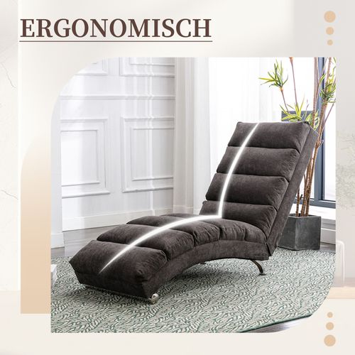 Méridienne Avec Massage, Soutien Corporel Complet Et Vibration Douce, Gris Foncé