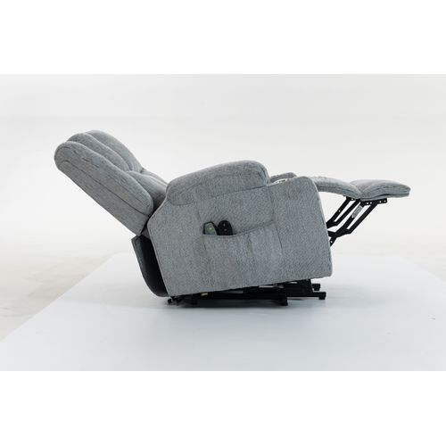 Fauteuil Releveur Électrique Pour Seniors Avec Tissu Doux Et Porte-gobelets Intégré, Gris Clair