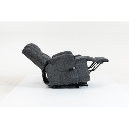 Fauteuil Releveur Électrique Pour Seniors Avec Tissu Doux Et Porte-gobelets Intégré, Gris Foncé