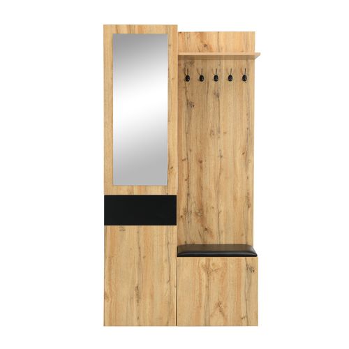 Vestiaire, Ensemble De Rangement Pour Entrée Avec Miroir, Banc Et Armoire à Chaussures