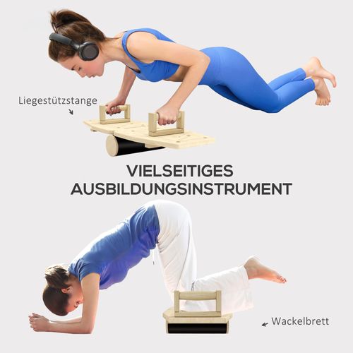 Barres De Pompes En Bois Avec Bandes De Résistance, Planche D’équilibre Et 11 Exercices