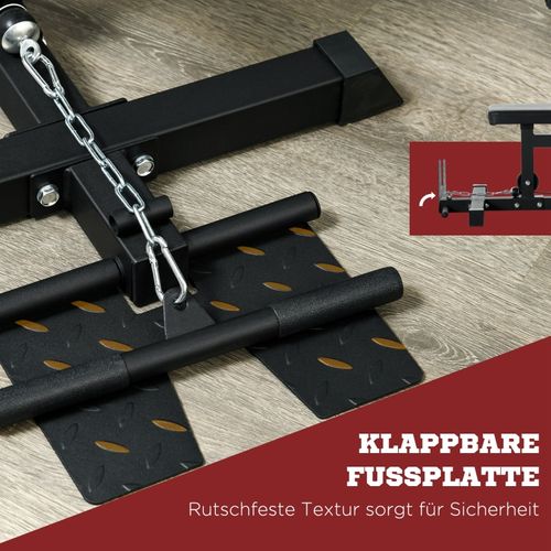 Station De Musculation à Domicile Avec Tirage Et Siège Réglable, Acier Et Cuir Synthétique