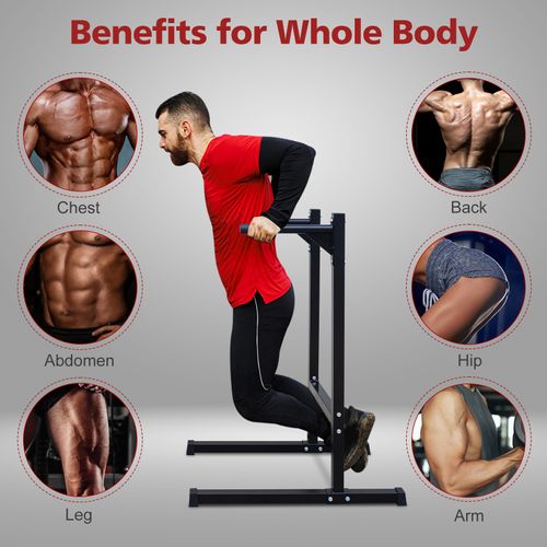 Station De Dips Multifonction Robuste Avec Poignées Mousse Pour Entraînement Complet à Domicile